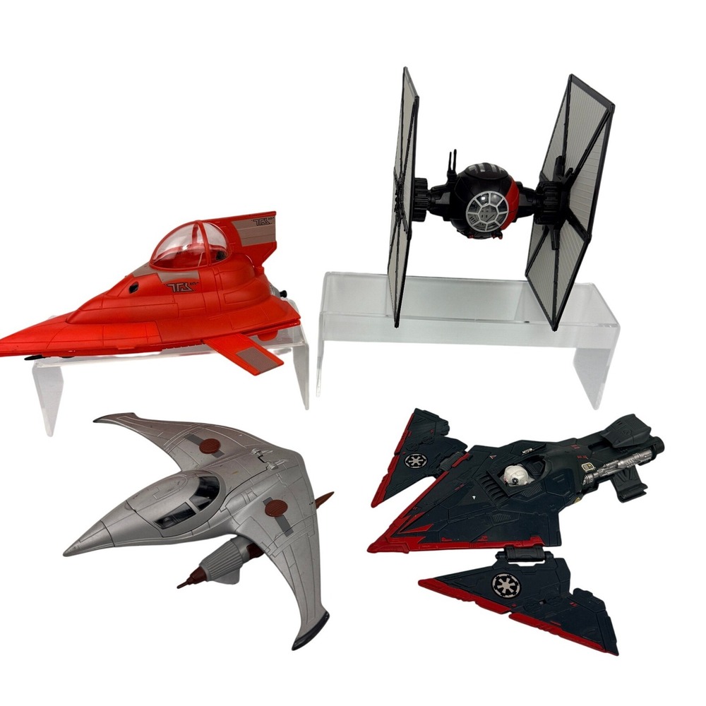 Star Wars Vehicle Lot Hasbro Kenner TIE Interceptor Naboo Starship V-Wing - BT